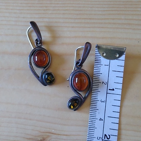 Amber Sterling Silver Earrings - Picture 6 of 6